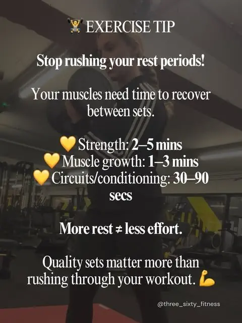 Exercise tip on rest periods between sets